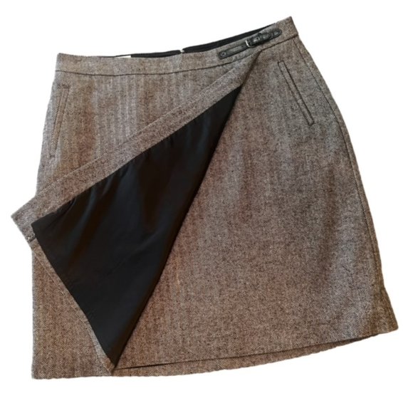 Eddie Bauer women's size 12 tweed faux wrap skirt vintage - Picture 2 of 8